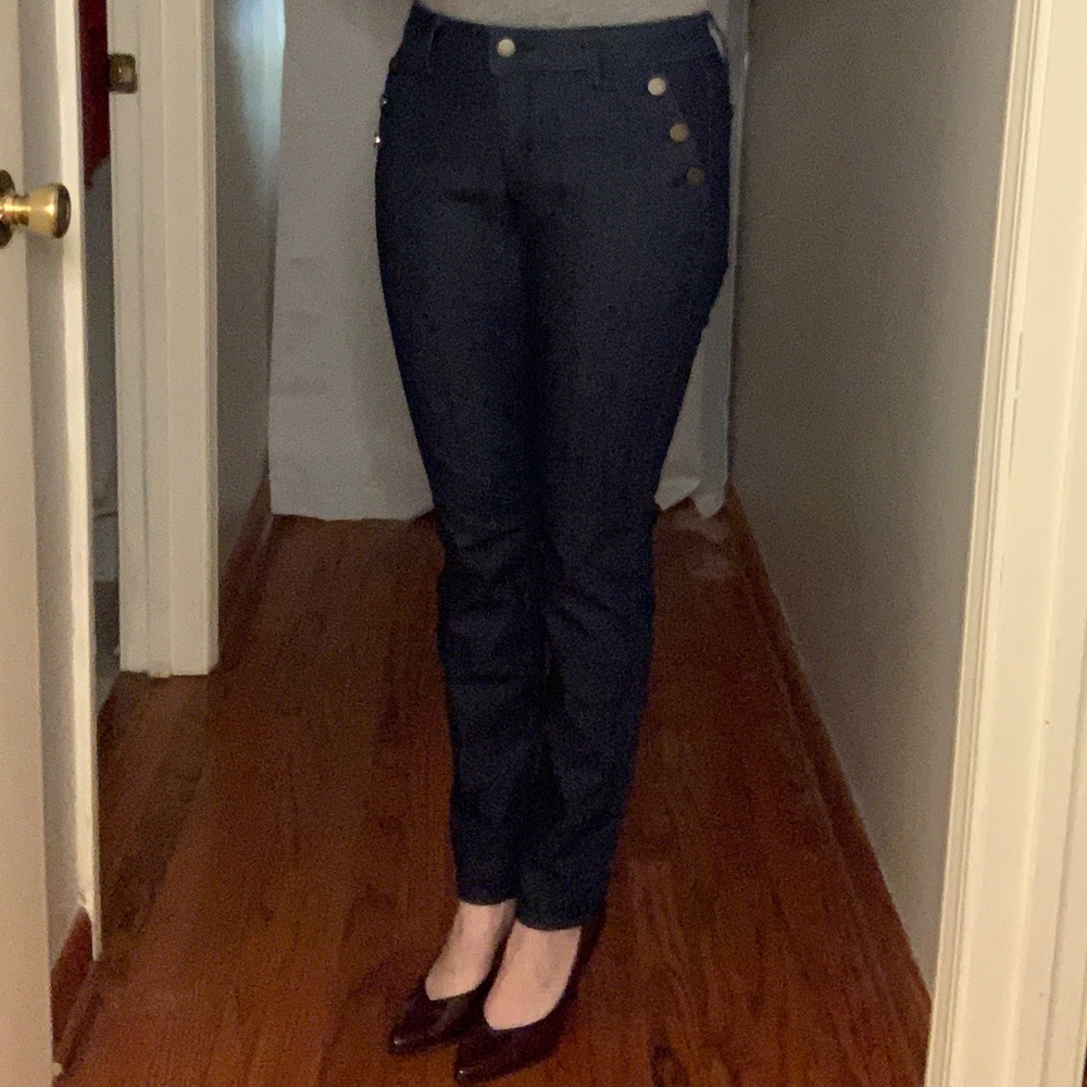 Anne Taylor Loft Denim Style Sailor Skinny Pants